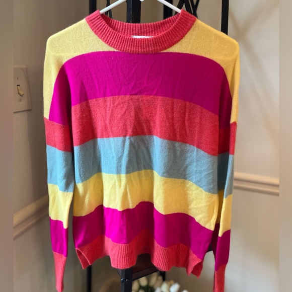 NWT Vineyard Vines Seaspun Cashmere Bright Striped Crewneck Sweater: SZ S - Picture 3 of 5